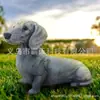 Estatuetas de Dachshund e Bulldog Francês Transfronteiriças, Enfeites Decorativos de Resina para Jardim, Dropshipping de Peça Única, Animais Fofos com Micro-Escultura Exquisita