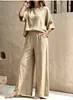 Conjunto Casual Versátil 2026 para Mujer, Cuello Redondo, Pulóver, Tendencia Europea Americana, Algodón Verano Nuevo, Dos Piezas, Holgado