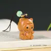 Palo de rosa Pequeño Dinosaurio Bebé Madera Maciza Tallada Regalo Infantil Bolsita Linda Colgante de Coche Cadena para Teléfono Móvil Llavero