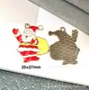 142 Colgantes de Navidad Colgantes de Aleación con Gota de Aceite Accesorios para Joyería DIY Colgante de Papá Noel Muñeco de Nieve Campana