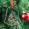 Colgantes redondos y en forma de corazón de cristal navideño, colgantes transparentes estampados, decoración esencial para el árbol de Navidad, regalos