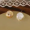 Brincos de Ouro de Luxo Leve Estilo Coreano High-End Pontos de Zircônia Escovados Micro-Pavimentados Estrela Céu Estrelado Não Colidindo Brincos Elegantes para Mulheres