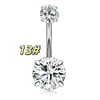 Joyería de Acero Inoxidable para Piercing Transfronterizo Europeo y Americano Clavo Corto Mult piezas para Ombligo Botón de Ombligo Mariposa Corazón Incrustado Zirconia Anillo para Ombligo