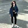 Camisa de Mezclilla para Niña 2026 Primavera y Otoño Nueva Moda Estilo Coreano Camisa para Niña Pequeña Chaqueta Cardigan para Niños Mayores