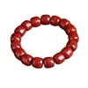 Pulsera de Cinabrio Crudo con Arena de Cristal Translúcido, Cuentas Tradicionales de Barril, Pulsera Unisex, Joyería de Regalo para el Año del Zodiaco al por Mayor