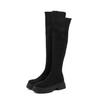 Botas de mujer talla grande, ensanchadas, de suela gruesa, gamuza elástica, adelgazantes, hasta la rodilla, novedad Otoño e Invierno 2023
