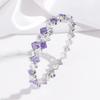 Pulsera para Mujer Moda Europea y Americana Ins Pulsera Nicho Transfronteriza Joyería Pulsera de Acero Inoxidable para Mujer Circonita de Color Diamante Completo Apertura