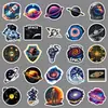 50 adesivos espaciais vintage para uso transfronteiriço, astronauta, planeta, espaço sideral, adesivos decorativos à prova d'água para notebook