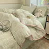 Juego de Cuatro Piezas 100% Algodón Puro de Sábanas y Sábanas Ajustables de Algodón Puro para Dormitorio Estudiantil 15 Sábanas Ajustables