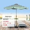 Columna Central Hierro Paraguas Tira Vertical Borde Curvado Paraguas de Manivela Patrón Horizontal Azul y Blanco IELTS Libu Blanco y Negro Impermeable Protector Solar Fábrica Personalizada