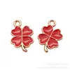 Trébol de Cuatro Hojas Multicolor Aleación de Zinc Esmalte Accesorios Colgantes para Joyería DIY Collares Pulseras Llaveros Colgantes para Teléfono