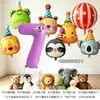 Set de Globos de Números de Dibujos Animados, Sombrero, Animal, Globo de Papel de Aluminio 3D 4D, Globo de Decoración para Fiesta