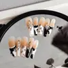 YITU Figura de Formiga Flor de Cinco Pétalas Flor Líquida Adesivo para Nail Art Gelatinoso Estereoscópico Marrom Decalque Decorativo para Unhas YT3943