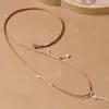 Pingente feito à mão DIY com cordão de couro, acessório ajustável para homens, pingente de jade, cordão para clavícula, corrente de suéter para mulheres