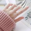 Popular Anillo Delgado de 2 mm de Acero de Titanio, Acero Inoxidable Mate Estilo Coreano Moderno Oro Rosa Pareja Exquisito Gato de la Suerte