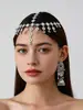 Venda direta do fabricante, best-seller internacional, conjunto de joias de corrente para cabeça e brincos estilo boho, ornamento de testa exótico e brincos