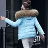 Chaqueta de Algodón Acolchada Nueva para Mujer de Otoño e Invierno, Abrigo Corto con Cuello de Piel Grande, Chaqueta de Algodón con Relleno de Plumón para Mujer, Abrigo de Algodón Talla Grande