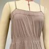 Camisón Modal para el Hogar de Comercio Exterior Transfronterizo, Tirantes, Cintura Plisada Adelgazante, Transpirable, Sexy, Vestido Midi de Verano para Mujer