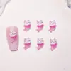 Accesorios transparentes para decoración de uñas de cola de sirena de gato de dibujos animados estilo japonés, piezas pequeñas de resina, accesorios para pendientes y decoración de uñas DIY