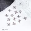 Nuevo estilo oscuro, joyería para uñas, accesorios vintage de aleación con forma de cruz tridimensional, taladro de metal con diamantes para uñas.