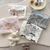 Camiseta de manga corta para niñas, nuevo estilo de verano 2026, camiseta con estampado de dibujos animados para niñas, absorbente de sudor, transpirable, agradable para la piel, moderna