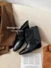 Botines de Tobillo Versátiles de Punta Gruesa para Otoño 2026 Botines Cortos Retro de Tacón Medio para Mujer