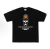 Marca de Tendencia Transfronteriza Camuflaje Cabeza de Simio Manga Corta Casual Estilo Japonés Top Camiseta de Manga Corta Bape Unisex Corte Holgado