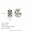 Pendientes de Acero Inoxidable Estilo Hip Hop INS Transfronterizos Europeos y Americanos Acero de Titanio Chapado en Oro de 18K Sensación de Alta Gama Textura de Correa Metálica Ear Cuff para Mujer