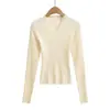 Fs637-25 Nuevo Estilo de Invierno Estilo Europeo y Americano Estilo Ins Blogger Sexy Sexy Cuello en V Profundo Manga Larga Delgado Tejido de Punto