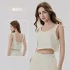 Conjunto de Yoga Costas Transfronteiriço para Mulheres, Conjunto de Três Peças com Colete Fitness para Treino de Corrida, Shorts Esportivos Respiráveis e Absorventes de Choque Amigáveis à Pele