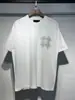 26Ss Verano Nueva Llegada Am1R1 Marca de Moda Europea y Americana Camiseta Casual de Manga Corta con Estampado de Letras Holgada Estilo High Street para Hombres y Mujeres