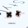 Nuevos Pendientes Romanos Coreanos de Acero de Titanio Estilo Coreano para Hombres y Mujeres Chapados en Oro Rosa de 18K Joyería Simple de Moda para la Oreja Venta al por Mayor