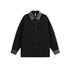 Ropa Vintage Yidao Otoño 2026 Nuevo Retro Americano Jacquard de Lino Lyocell Color de Contraste Cuello Camisero Manga Larga Camisa para Hombre