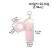 Nuevo Comercio Exterior Creativo Cuero Portátil Forma de Corazón Espejo Bolsa para Labiales Colgante Llavero Moda Bolso Accesorio