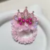 Acessórios de cabelo de coroa infantil primavera e verão elástico de flor corda de cabelo para menina pequena elástico de bebê não machuca o cabelo atacado