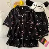 2024 Nuevo Pijama de Algodón Nube para Mujer Verano Manga Corta Shorts Dulce Lindo Dibujos Animados Ropa de Casa para Dama traje