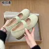 Sapatos Mary Jane de salto grosso estilo francês em couro genuíno com aumento interno de altura para mulheres, coleção outono 2026, elegantes e bonitos, perfeitos para combinar com saias, sapatilhas