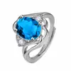 Anillo Yihua Torcido Colorido Diamante Abierto Granate Rojo Diamante Púrpura Anillo Diamante Incrustado