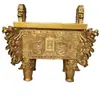 Trípode Cuadrado de Bronce para Acumulación de Riqueza, Trípode Pequeño de Bronce con Forma de Dragón, Regalo de Negocios para Atraer Riqueza