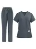 Uniformes de Enfermagem Tamanho Europeu e Americano, Roupas de Lavar, Roupas de Trabalho para Esteticista, Odontologia e Saúde Bucal, Conjuntos de Manga Curta
