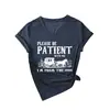Por favor, tenga paciencia. Amazon Ebay Sitio Independiente Camiseta de Manga Corta con Cuello en V de Moda y Única para Mujer