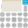 Molde de Silicona para Colgante Único de Resina de Cristal DIY Geométrico en Forma de Gota de Agua Corazón Llavero Sin Pulir
