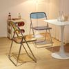 Silla Plegable Silla Transparente Silla Cristal para Fotos Silla Escandinava Acrílica Moda Popular Silla de Maquillaje Respaldo Silla de Comedor