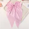 Accesorios para el Cabello con Lazo de Cinta de Alta Venta Transfronteriza Pinza para el Cabello de Cinta de Satén Tela de Color Sólido Pinza para el Cabello Infantil 1503