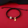 Pulsera Marca Hetian Yufu Femenina Benmingnian Cuerda Roja Cuentas Haoyun Cuerda de Mano Tejida Diseño de Nicho para Mejor Amiga Pareja
