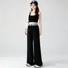 Pantalones de maternidad de pierna ancha con cintura contrastante, Novedad Verano 2026, Delgados de seda helada, Caída fluida, Adelgazantes, Soporte ajustable para el vientre, Pantalones casuales