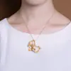 Broche de flor de pérola em prata S925 com incrustação de jade branco Hetian, broche 3D dourado, joia de estilo antigo, feminino, estilo antigo