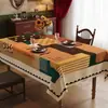 Toalha de Mesa Estilo Tecido Americana 2026 Novo Estilo Luxo Leve Toque de Alto Padrão Toalha de Mesa de Jantar Toalha de Mesa de Café à Prova d'Água à Prova de Óleo