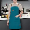 Delantal de lona ajustable logo impreso panadería pastelería ropa de trabajo Correa de hombro de mezclilla halter ropa de trabajo