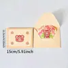 Cartão de Aniversário Criativo Dobrável Estilo Ins Fofo Cartão de Bênção Escrito à Mão para Amigos e Melhores Amigas Cartão de Mensagem Exquisito